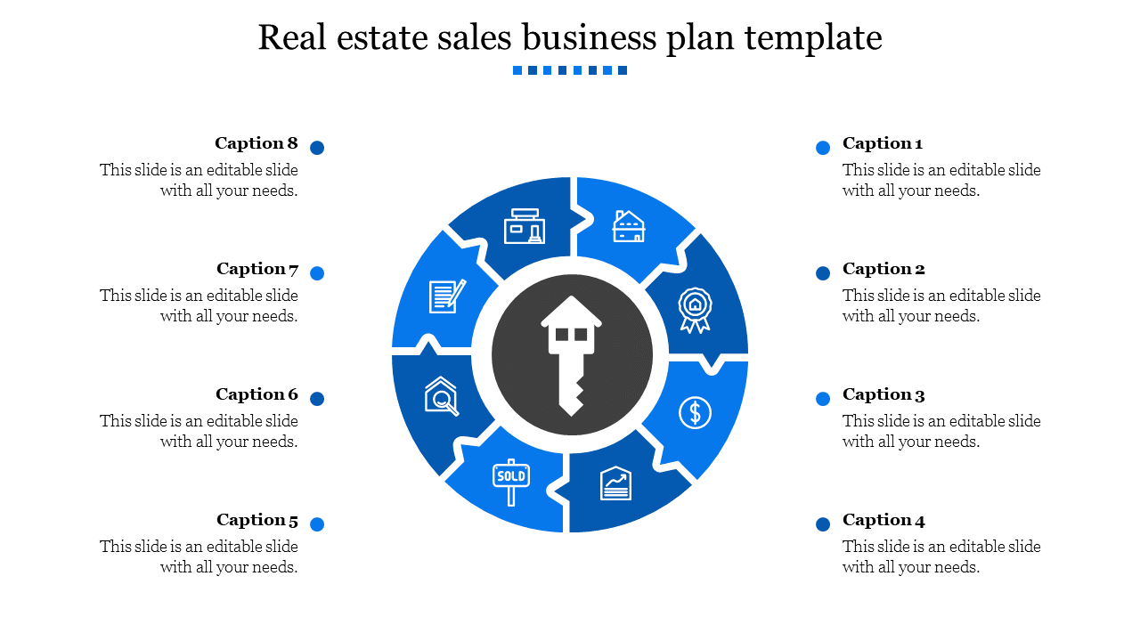 real estate sales business plan template-Blue